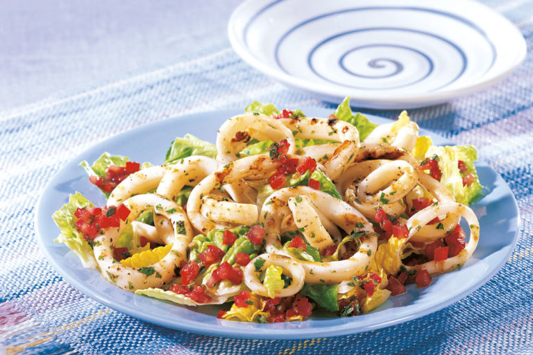 Barbecued Calamari With Tomato Vinaigrette