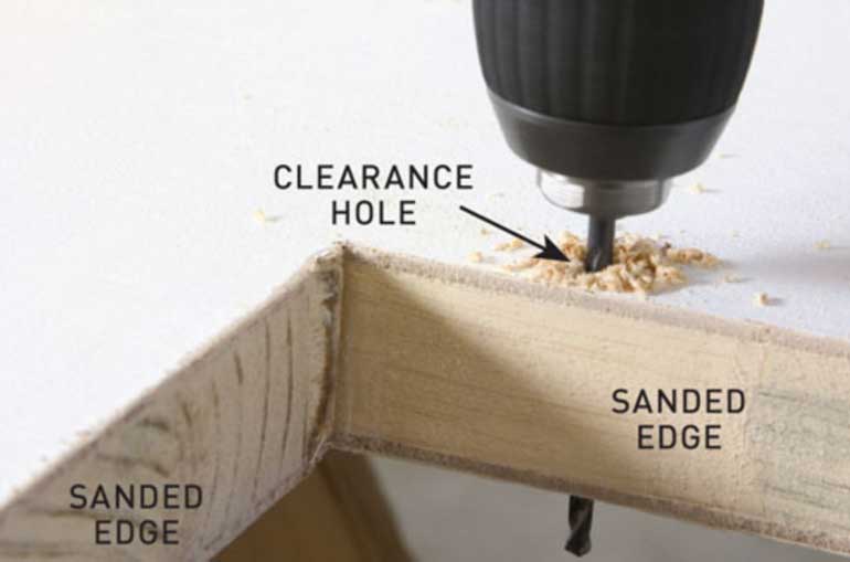 Step 5. Drill clearance holes