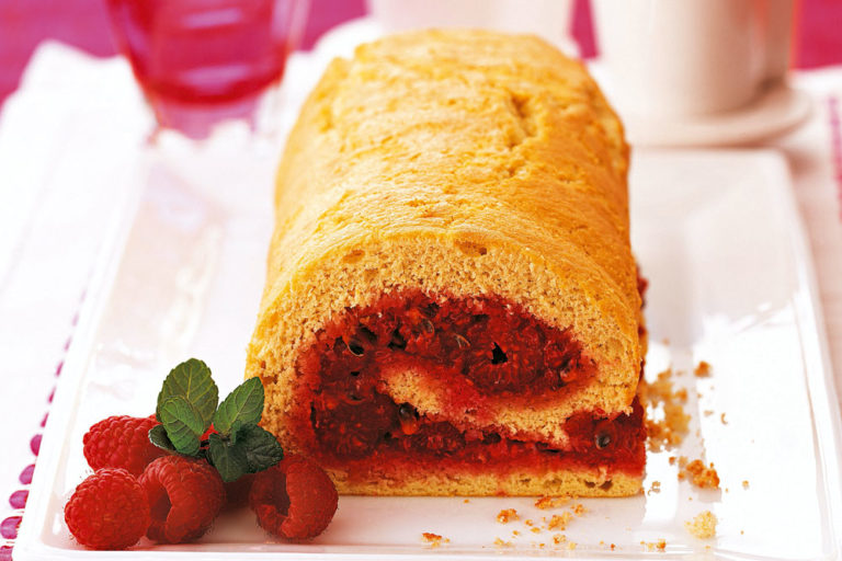 Raspberry And Passionfruit Sponge Roll