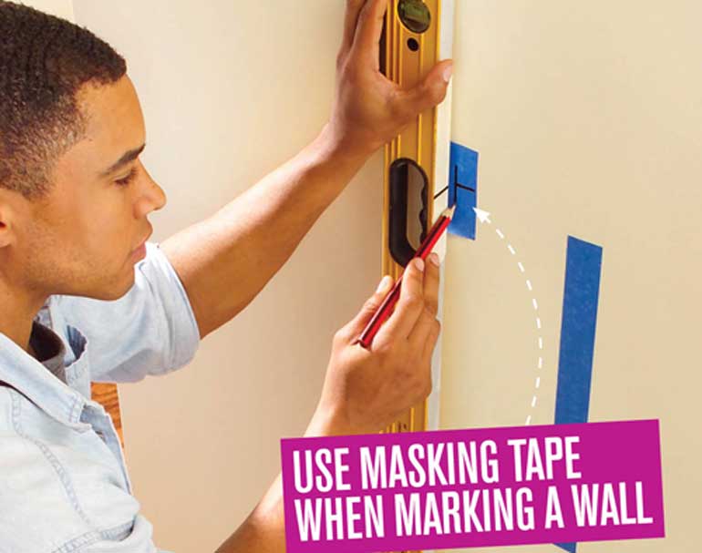 1. Protect walls with masking tape 