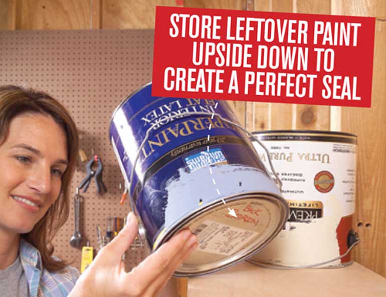 6. Store leftover paint properly with this easy trick 