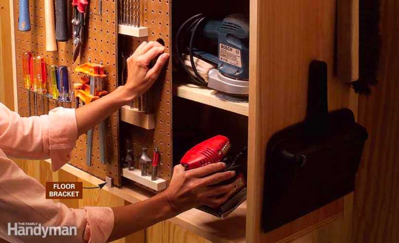 On-a-roll pegboard doors