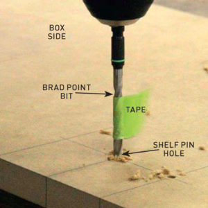 Step 2. Drill shelf holes