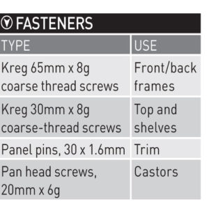 Click on the fastener list 